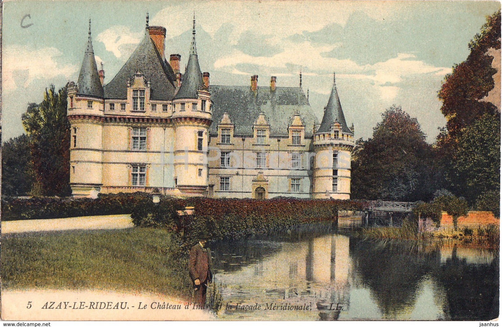 Azay Le Rideau - Le Chateau d'Indre et la Facade Meridionale - castle - 5 - old postcard - 1912 - France - used