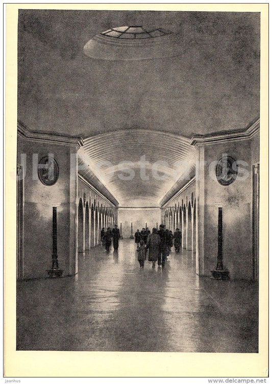 Technological Institute station , Platform - Leningrad Metro - subway - St. Petersburg - 1960 - Russia USSR - unused - JH Postcards