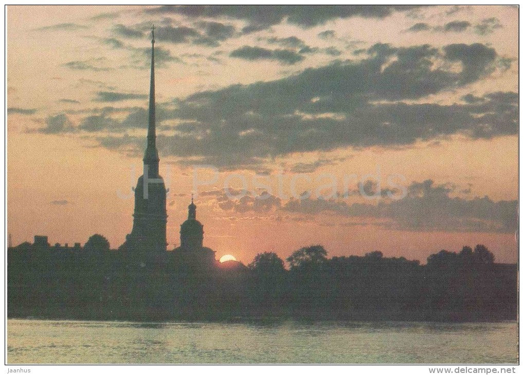 The Peter and Paul Fortress - White Nights - Leningrad - St. Petersburg - 1986 - Russia USSR - unused - JH Postcards