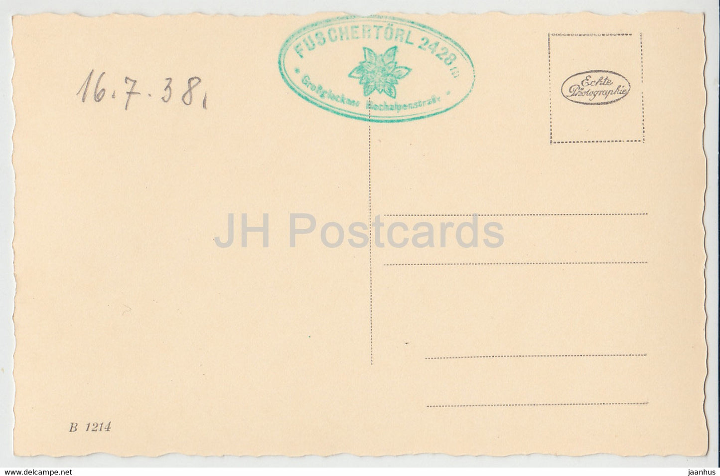 Hochtortunnel 317 m - Gr Glockner - Hochalpenstraße - altes Auto - alte Postkarte - 1938 - Österreich - unbenutzt