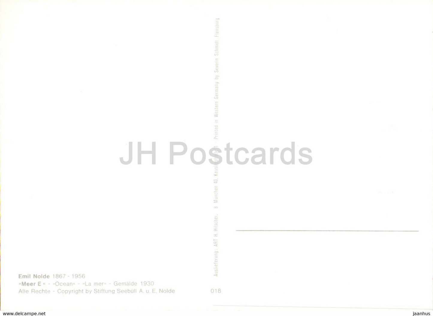 painting by Emil Nolde - Meer E - Ocean - German art - Germany - unused