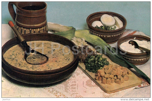 Vegetable Hash - eggs - Soup recipes - 1988 - Russia USSR - unused - JH Postcards