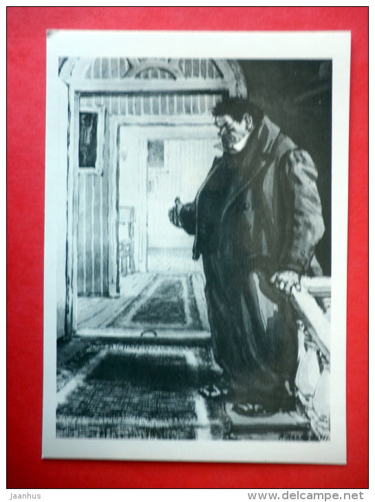 illustration by A. Laptyev - Sobakevich - Dead Souls by N. Gogol - 1978 - USSR Russia - unused - JH Postcards