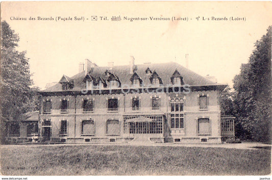 Chateau des Bezard - Facade Sud - Nogent sur Vernisson - castle - old postcard - France - unused - JH Postcards