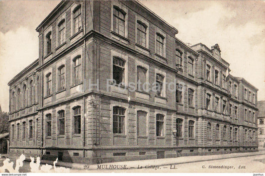 Mulhouse - Le College - 29 - old postcard - France - unused - JH Postcards