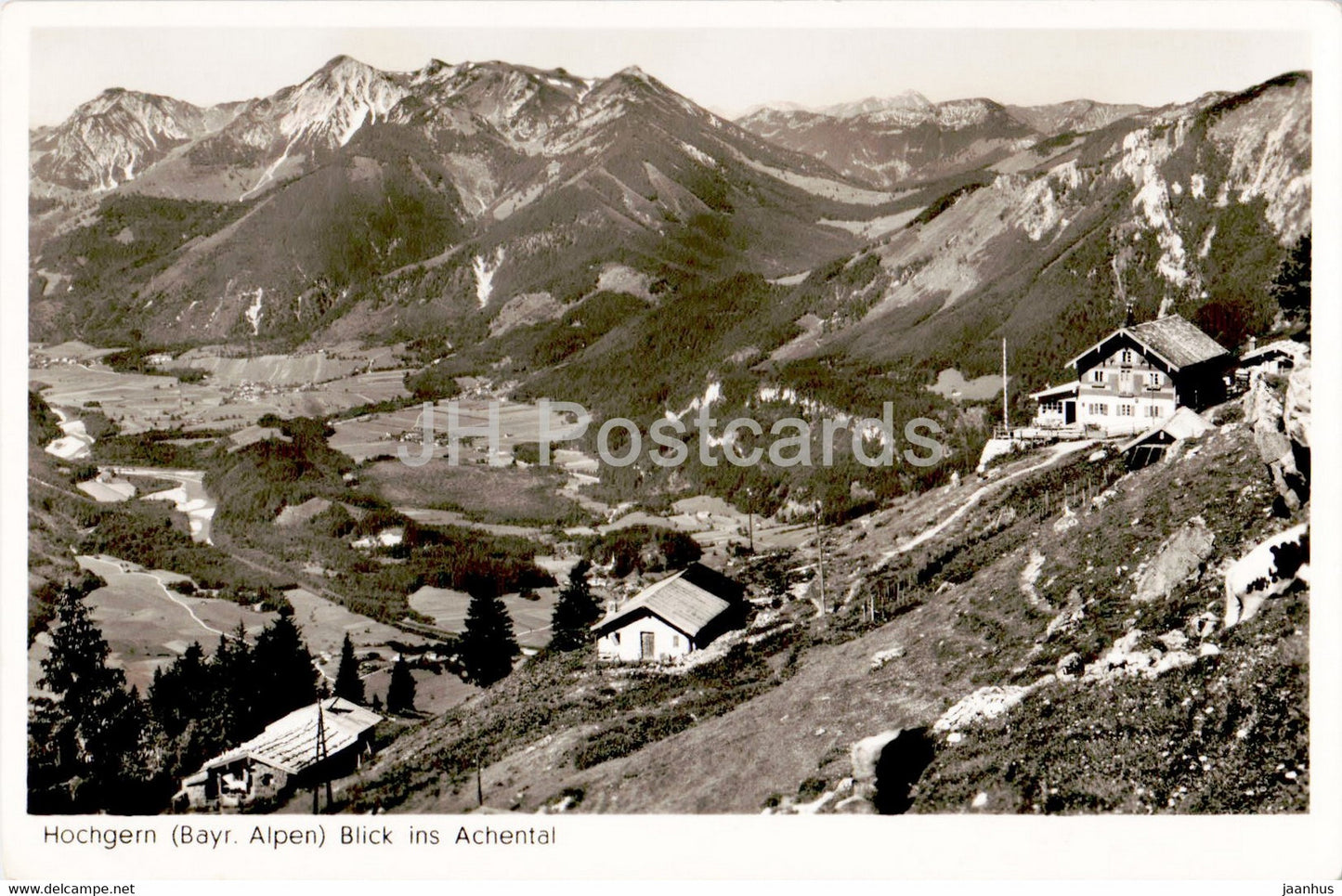 Hochgernhaus - Hochgern - Blick in Achental - old postcard - Germany - unused - JH Postcards