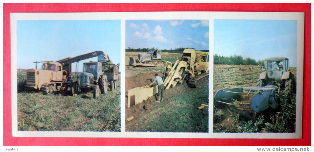 Tractors - field - Valday - 1978 - USSR Russia - unused - JH Postcards