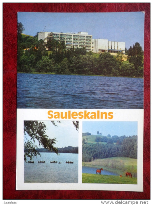 Sauleskalns - horses - boats - 1984 - Latvia - USSR - unused - JH Postcards