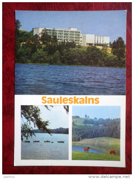 Sauleskalns - horses - boats - 1984 - Latvia - USSR - unused - JH Postcards