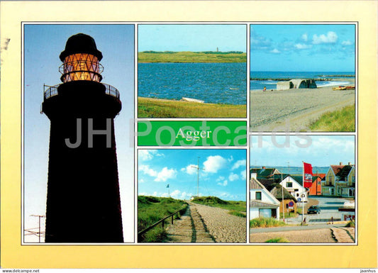Agger by og havn - town and port - lighthouse - multiview - AG 5 - 1997 - Denmark - used - JH Postcards