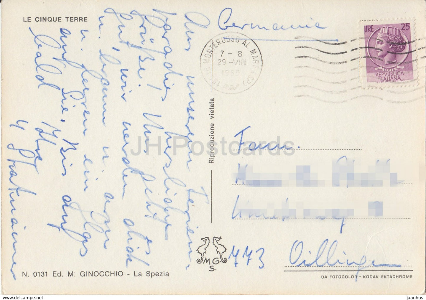 Le Cinque Terre - Riomaggiore - Manarola - Monterosso - Vernazza - Corniglia - Italy - 1969 - used