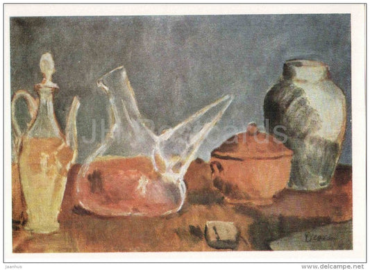 painting by Pablo Picasso - Glass Vessels , 1905 - spanish art - unused - JH Postcards