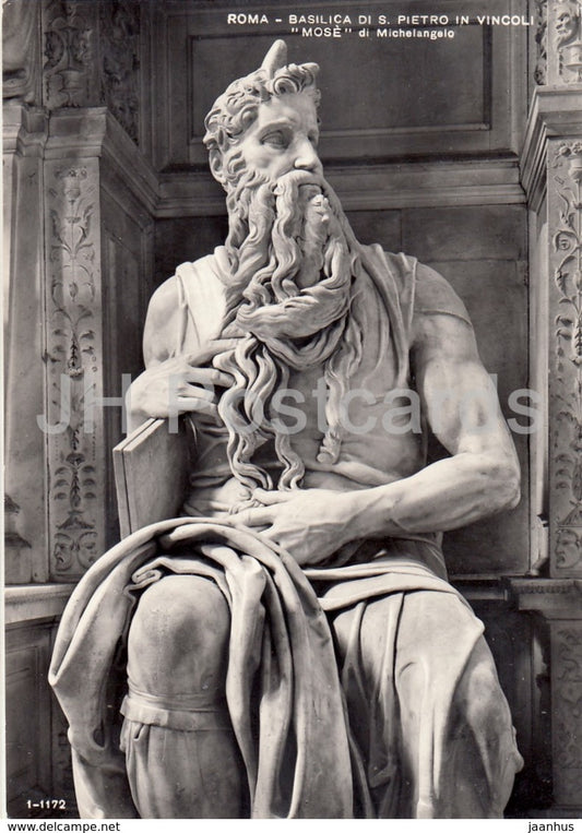 Rome - Roma - Basilica di S Pietro in Vincoli - Moses by Michelangelo - sculpture - Italy - Italia - unused - JH Postcards