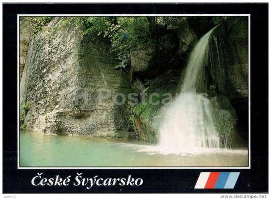 Ceske Svycarsko - waterfall - Bohemian Switzerland National Park - Czechoslovakia - Czech - unused - JH Postcards
