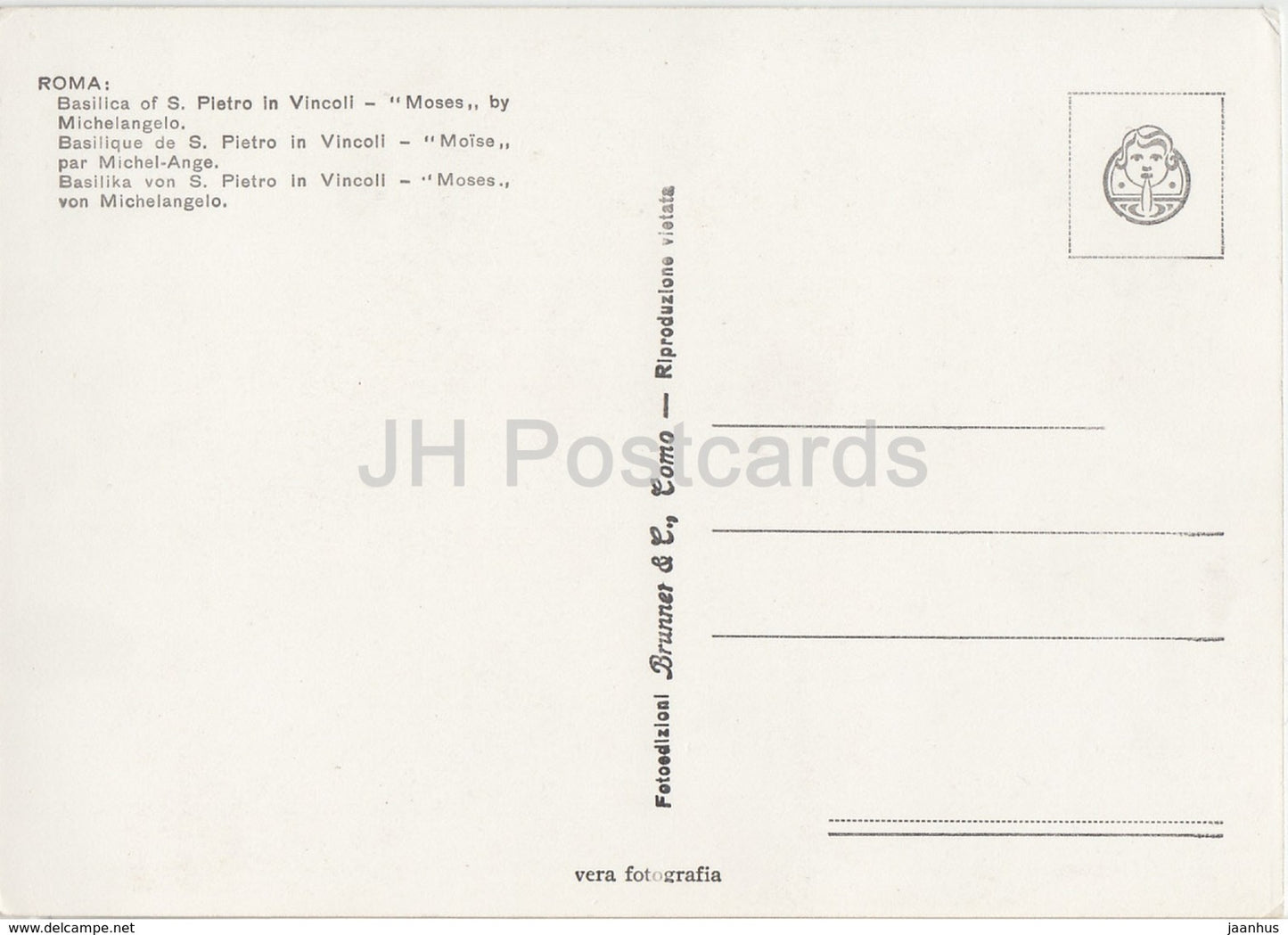 Rome - Roma - Basilica di S Pietro in Vincoli - Moses by Michelangelo - sculpture - Italy - Italia - unused