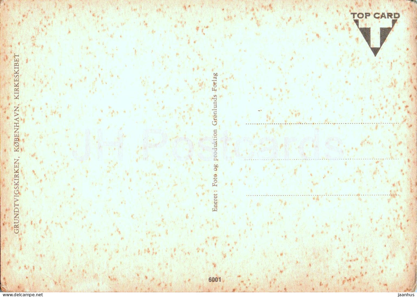 Copenhagen - Kobenhavn - Grundtvigskirken - Kirkeskibet - church - ship model - the nave - 6001 - Denmark - unused
