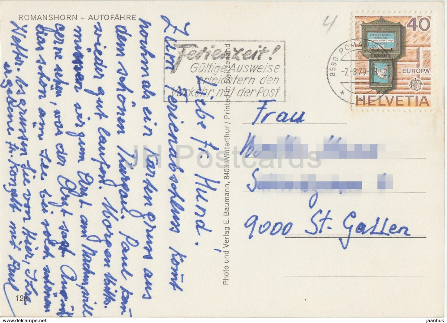 Romanshorn - Autofahre - ferry - old car - 128 - 1979 - Switzerland - used