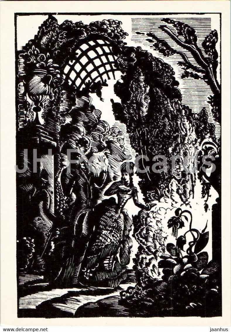 Master Flea by E. Hoffmann - 3 - illustration by Kravchenko - 1988 - Russia USSR - unused - JH Postcards