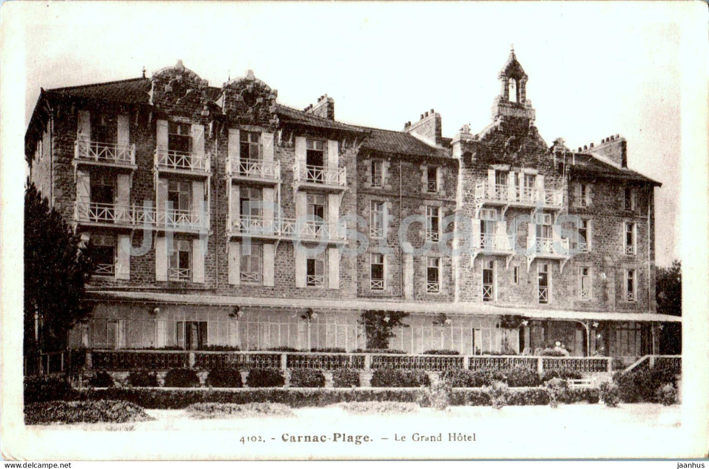 Carnac Plage - Le Grand Hotel - 4102 - old postcard - France - unused - JH Postcards