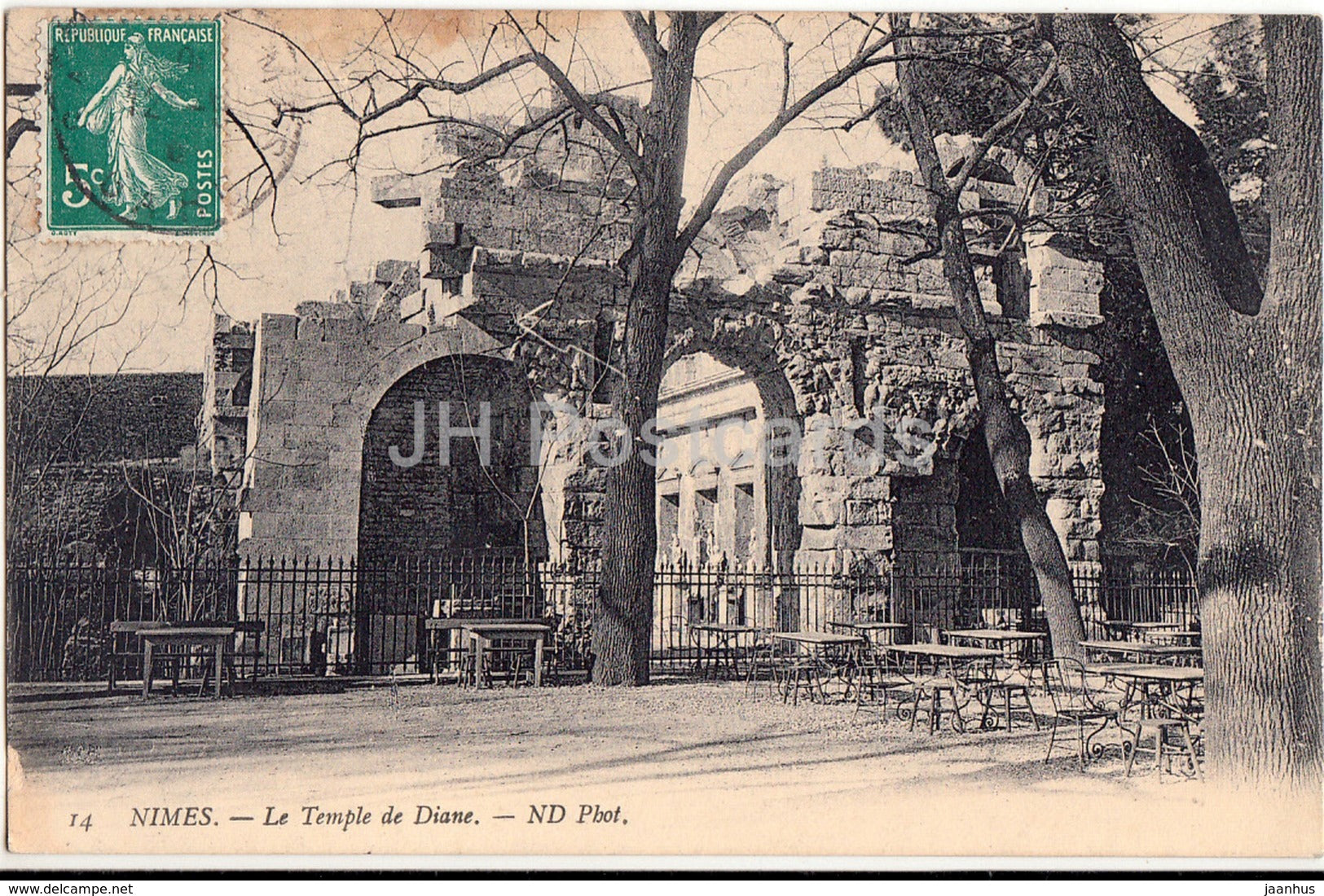 Nimes - Le Temple de Diane - 14 - 1910 - old postcard - France - used - JH Postcards