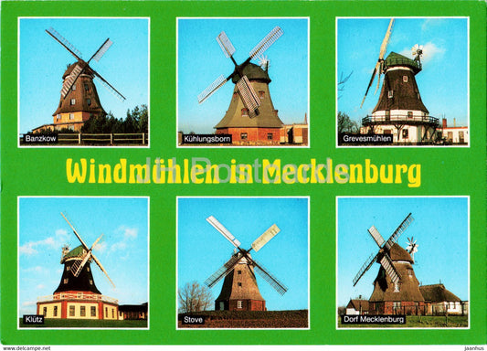 Windmuhlen in Mecklenburg - windmill - Germany - used - JH Postcards