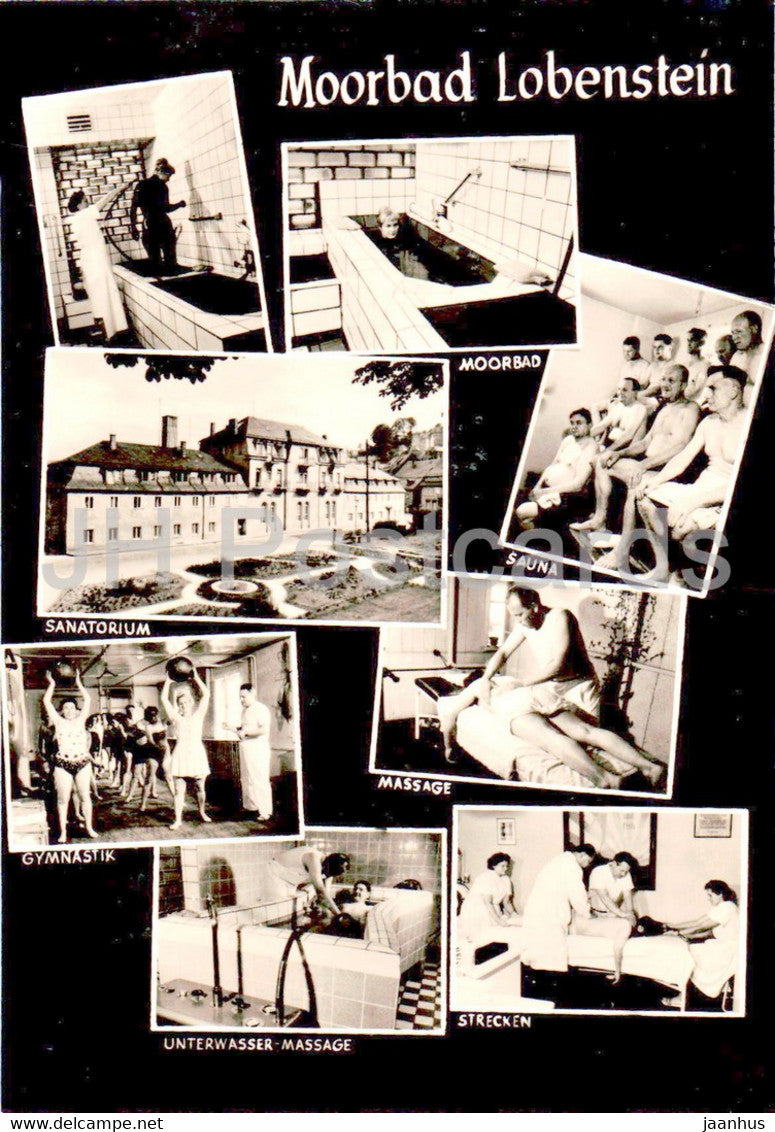 Moorbad Lobenstein - Sauna - Sanatorium - Massage - Gymnastik - old postcard - Germany DDR - unused - JH Postcards