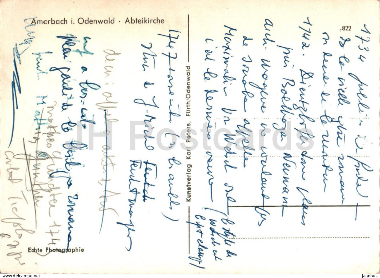 Amorbach i Odenwald - Abteikirche - église - 822 - Allemagne - utilisé 