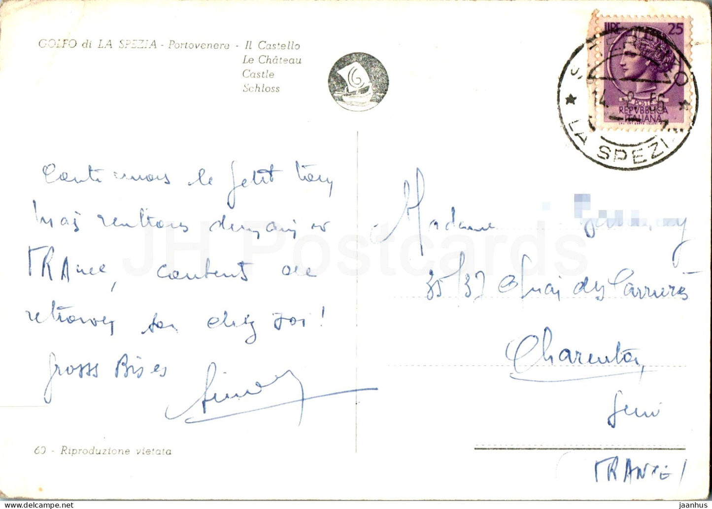 Golfo di la Spezia - Portovenere - Il Castello - castle - 60 - old postcard - 1956 - Italy - used