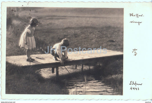 Wasserringe - children - A. Defner - old postcard - 1933 - Austria - used - JH Postcards