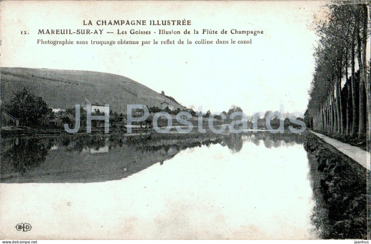 Mareuil sur Ay - Les Goisses - Illusion de la Flute de champagne - 12 - old postcard - France - used - JH Postcards