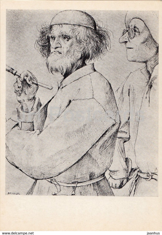 Painting by Pieter Bruegel the Elder - Artist and Connoisseur - dutch art - 1978 - Russia USSR - unused - JH Postcards