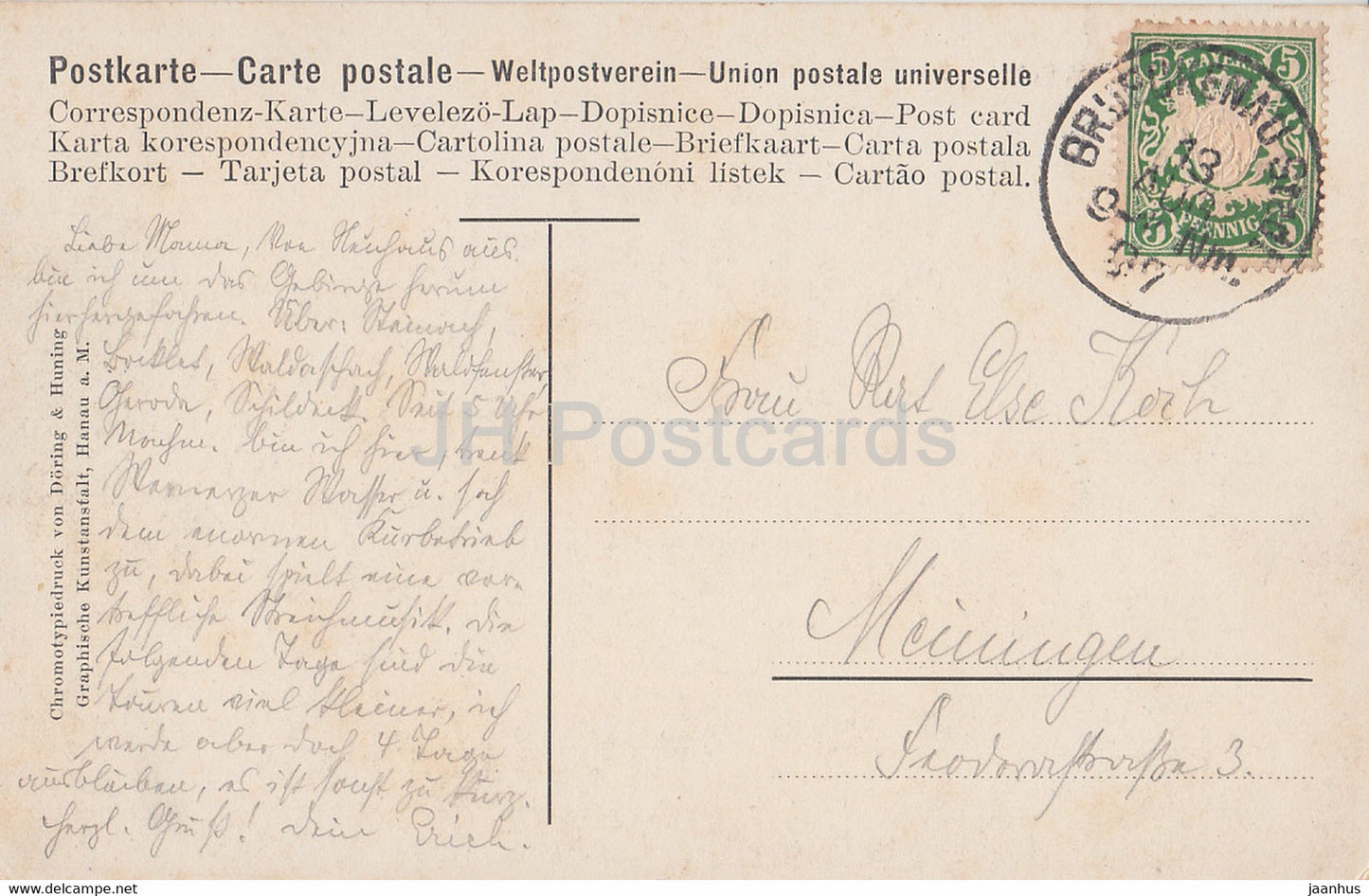 Luftkurort Bad Bruckenau 298 Meter - old postcard - 1907 - Germany - used