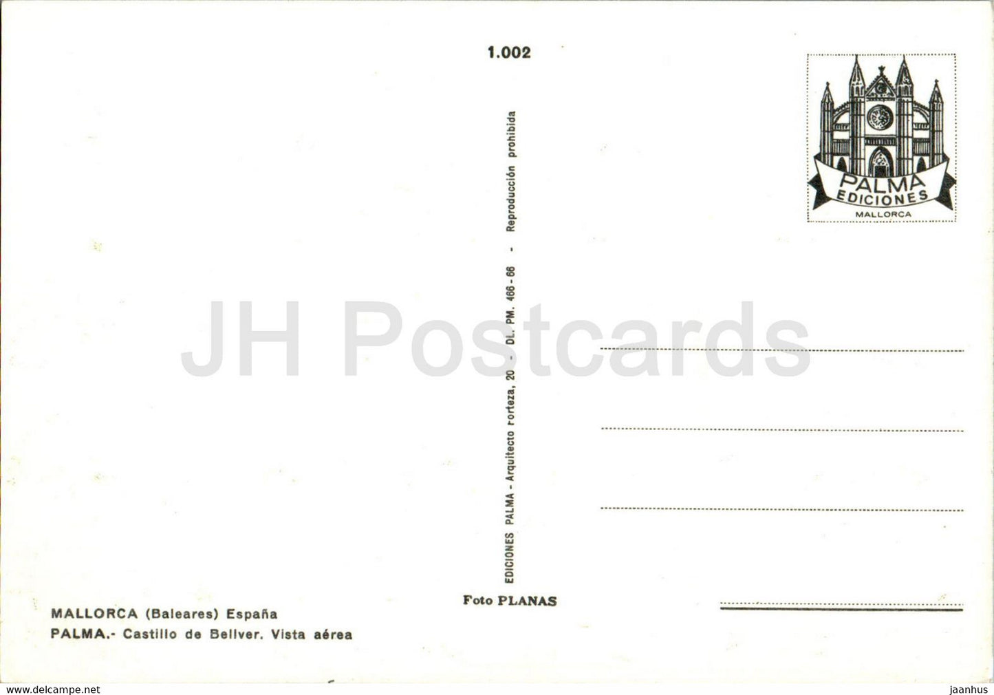 Palma - Castillo de Bellver - Vista aerea - Mallorca - 1002 - Spain - unused