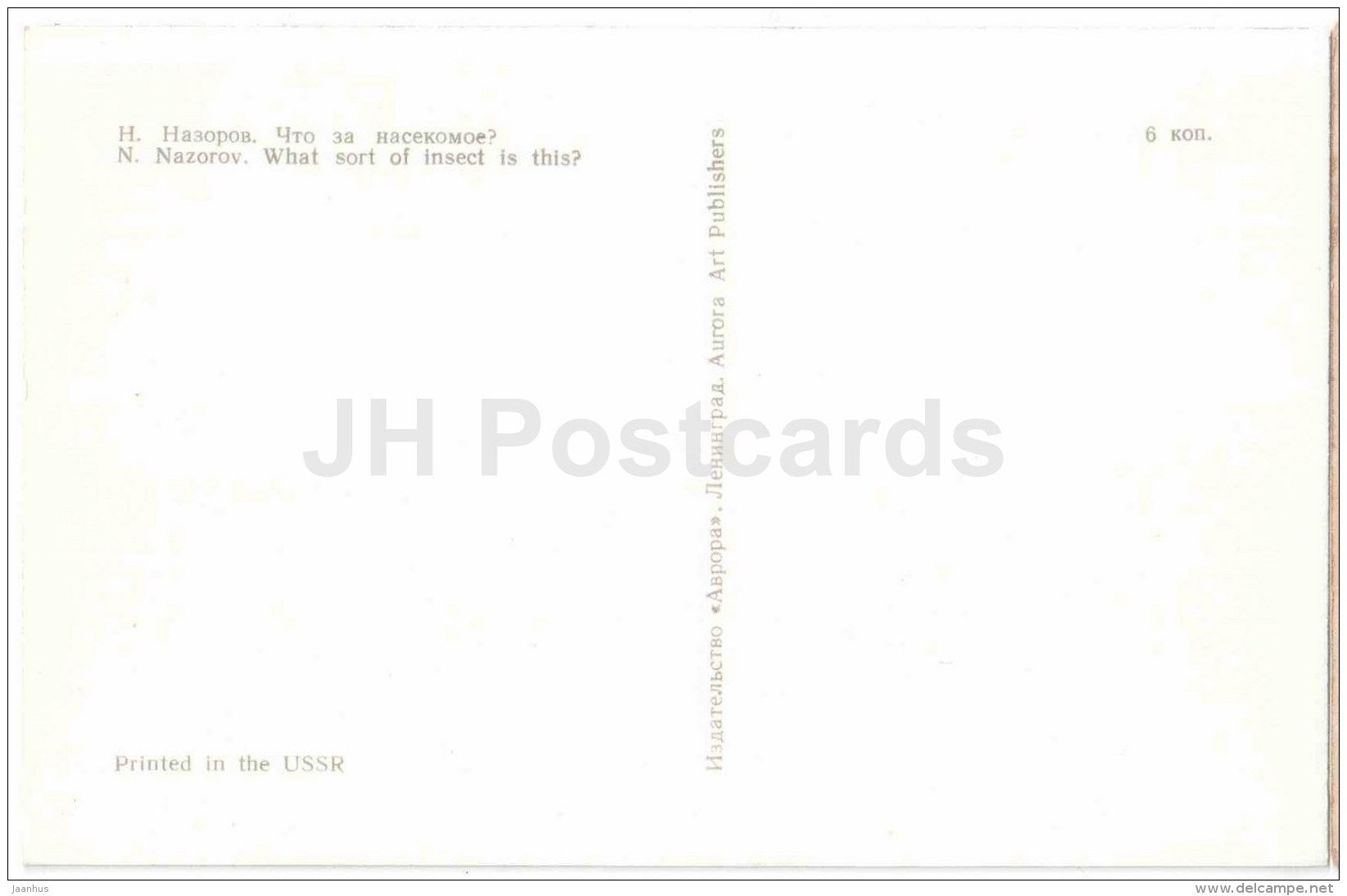 What sort of Insect isthis - cone - Magic of the Woods - wooden figures - 1971 - Russia USSR - unused - JH Postcards