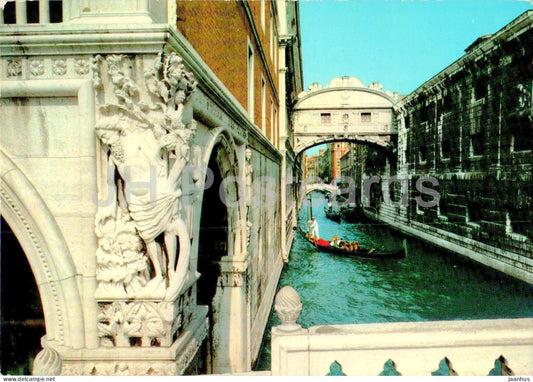 Venezia - Venice - Ponte dei Sospiri - Sighs Bridge - boat - gondola - 1972 - Italy - used - JH Postcards