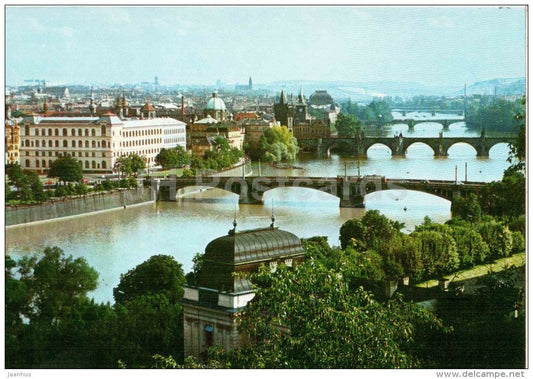The Bridges of Prague - Paraha - Prague - Czechoslovakia - Czech - unused - JH Postcards