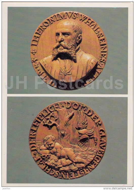Model for the medal of Hieronymus Waal , 1543 . Germany - Renaissance Medals - 1987 - Russia USSR - unused - JH Postcards