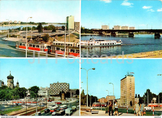 Warsaw - Warszawa - Ulica Targowa - Most Slasko Dabrowski - Rondo Waszyngtona - tram - ship - Poland - unused - JH Postcards