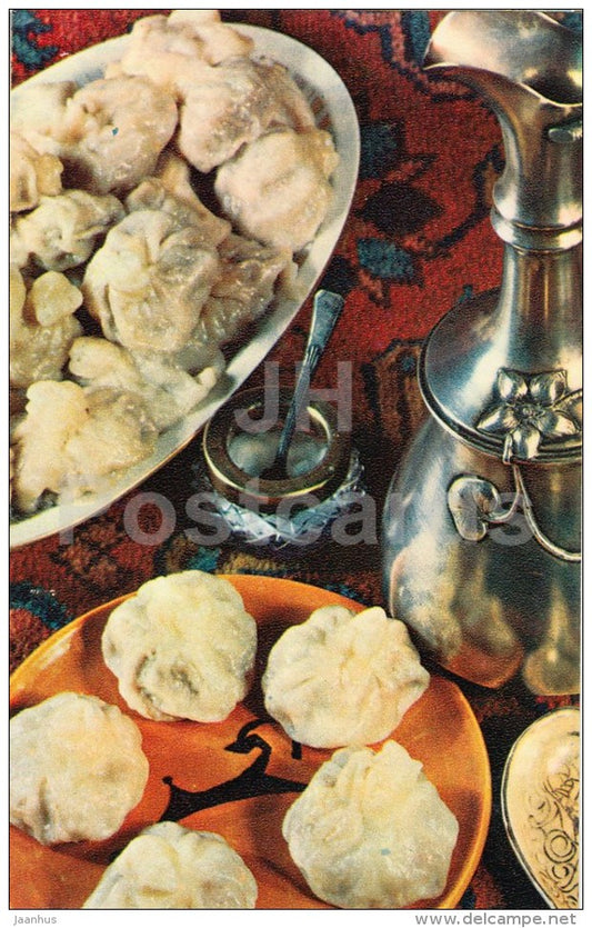 Khinkali dumpling - Georgian Cuisine - dishes - Georgia - 1972 - Russia USSR - unused - JH Postcards