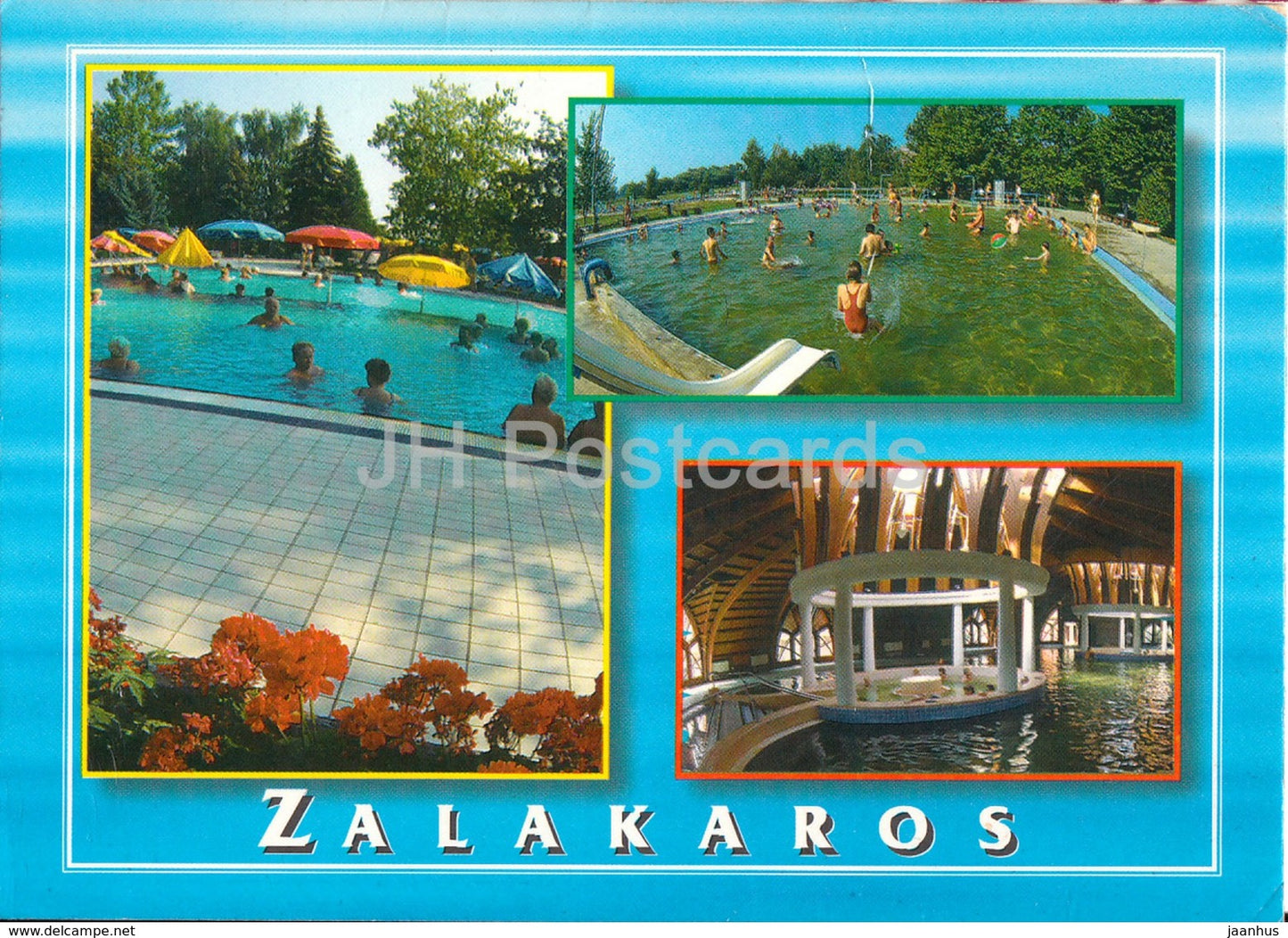 Zalakaros - pool - multiview - 1996 - Hungary - used - JH Postcards