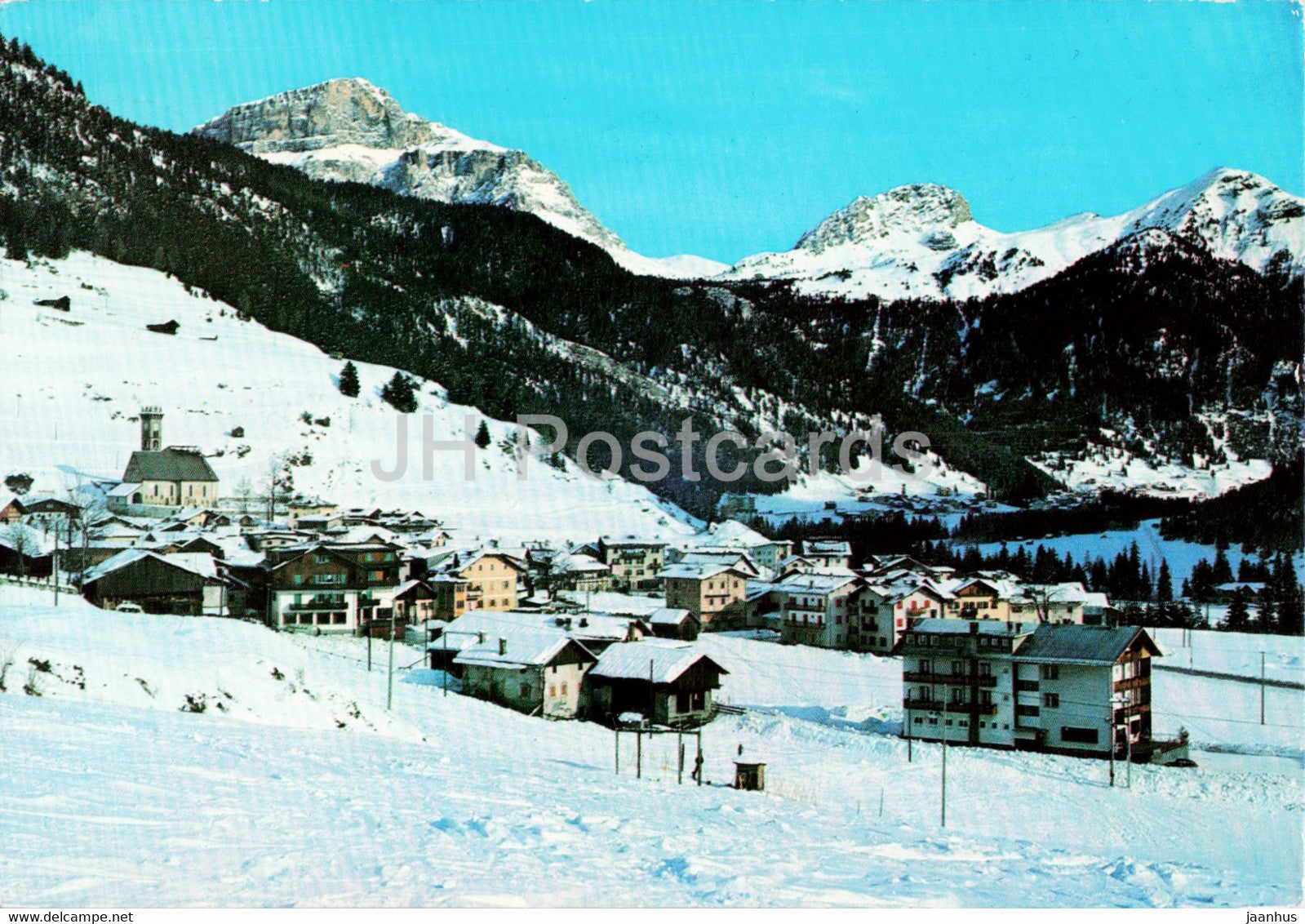 Val di Fassa - Campitello 1442 m - Panorama verso il Pordoi - 1972 - Italy - used - JH Postcards
