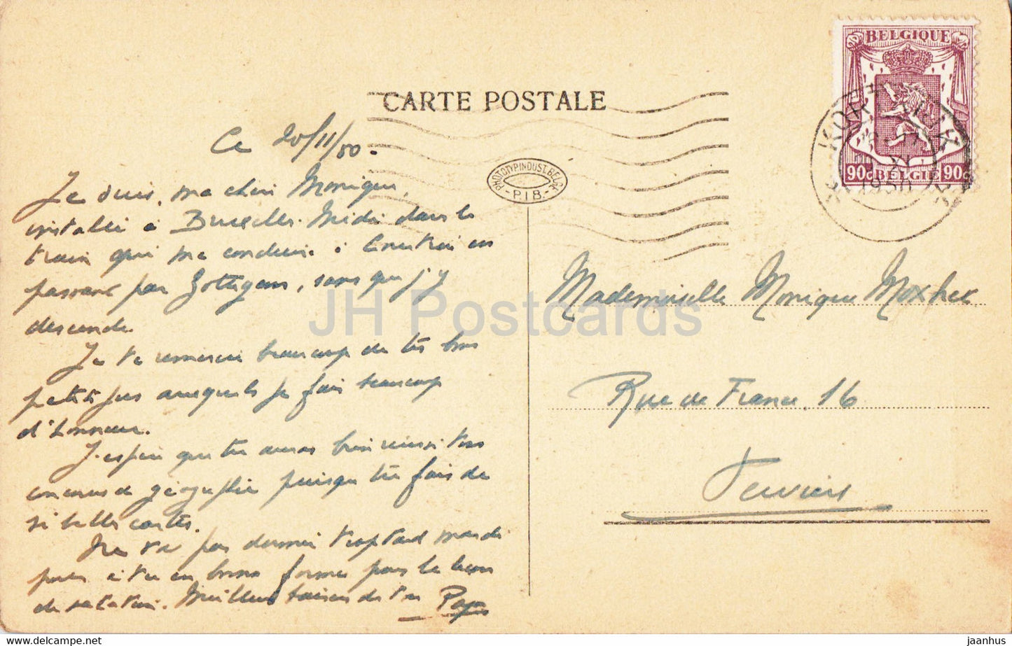 Bruxelles - Bruxelles - Monument de Godefroid de Bouillon - Place Royale - cheval - carte postale ancienne - 1950 - Belgique - occasion