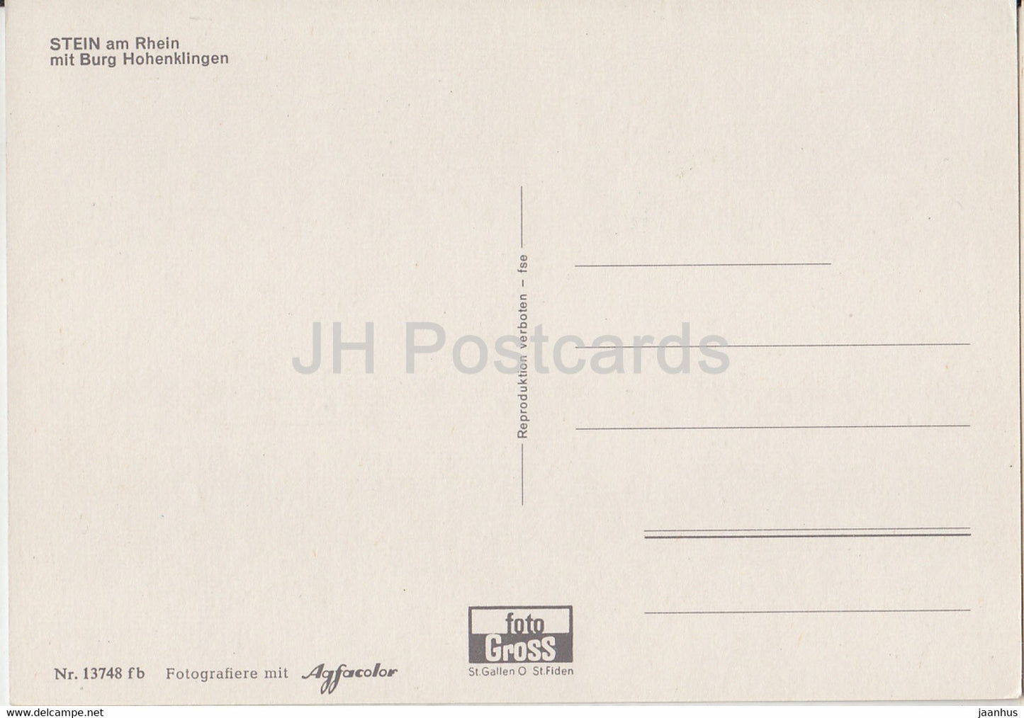 Stein am Rhein mit Burg Hohenklingen - Switzerland - unused