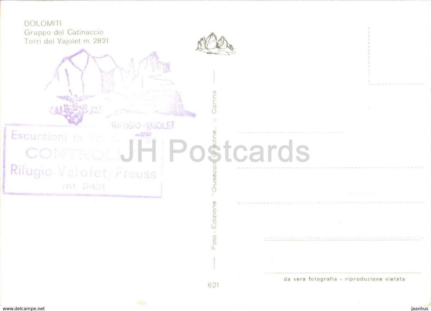 Dolomiti - Gruppo del Catinaccio - Torri del Vajolet 2821 m - Italy - unused