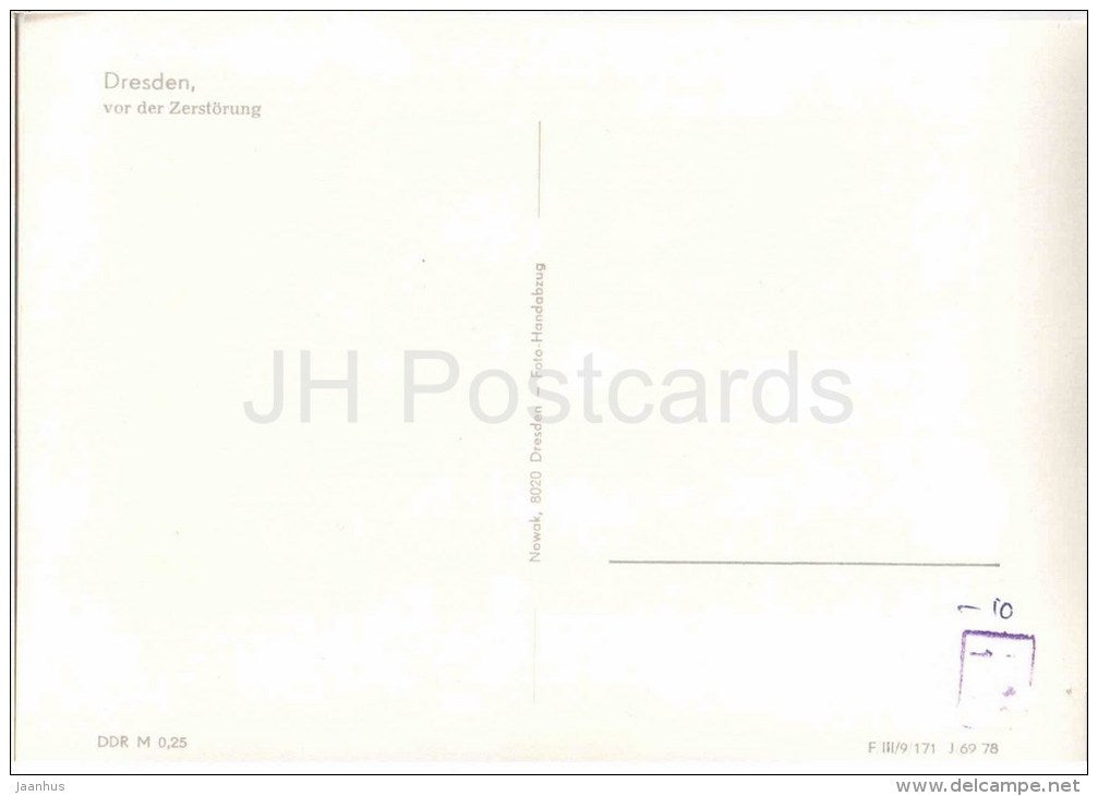 Dresden vor der Zerstörung - Germany - DDR - unused - JH Postcards