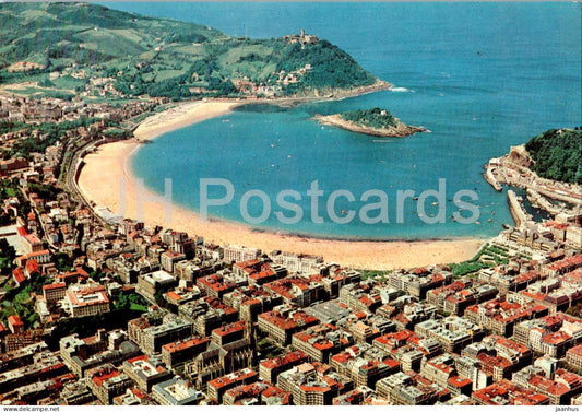 San Sebastian - Vista aerea - aerial view - 355 - Spain - used - JH Postcards