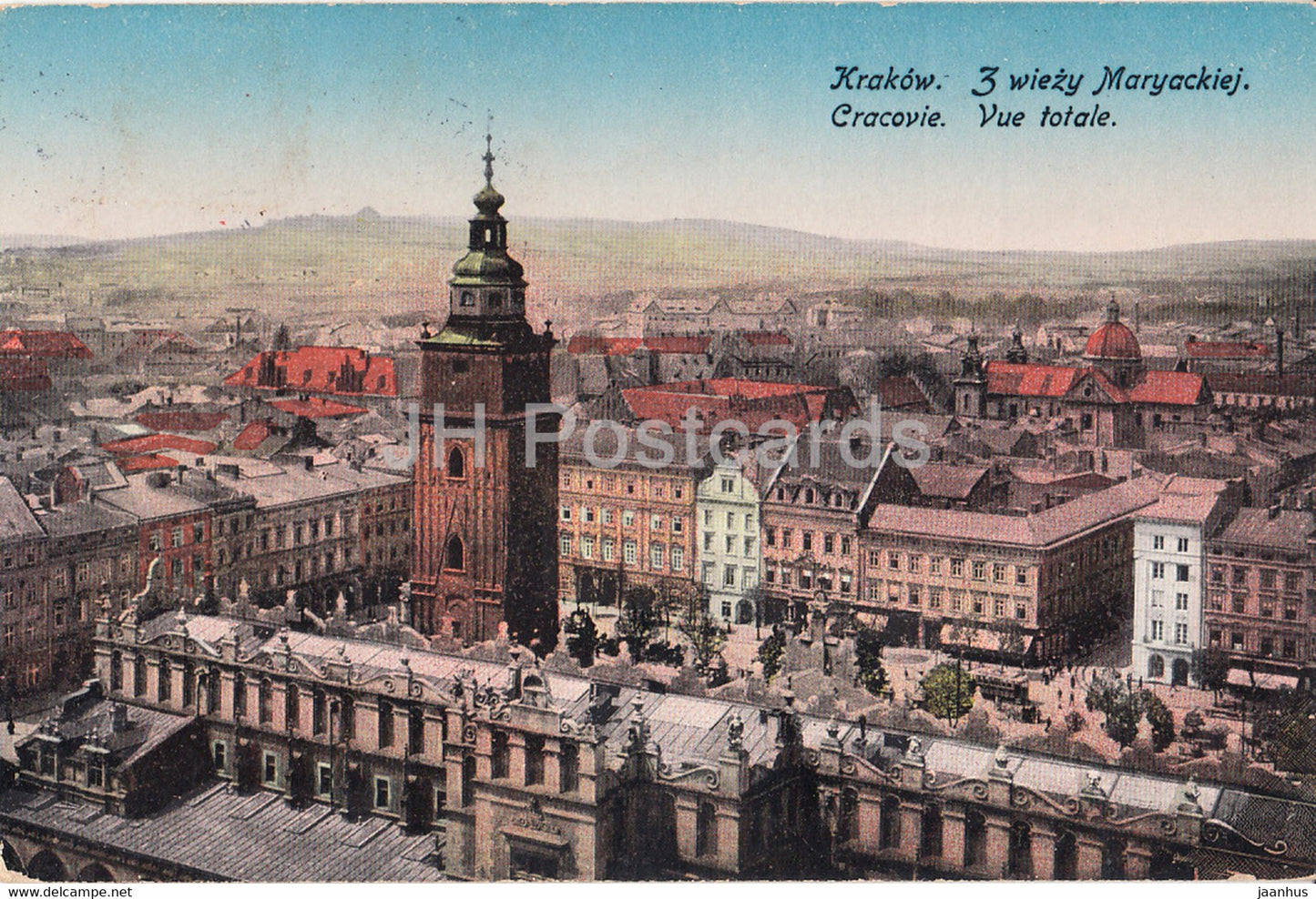Krakow - Z wiezy Maryackiej - Cracovie - Vue Totale - old postcard - 1924 - Poland - used - JH Postcards