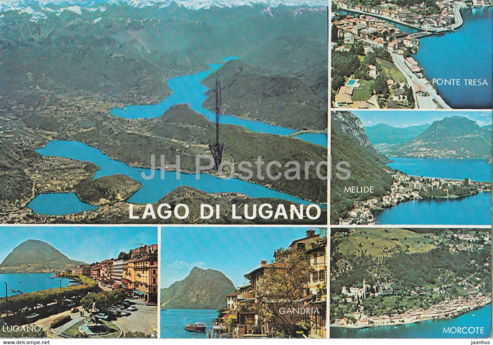Lago di Lugano - Ponte Tresa - Melide - Morcote - Gandria - Lugano - multiview - 17784 - 1985 - Switzerland - used - JH Postcards