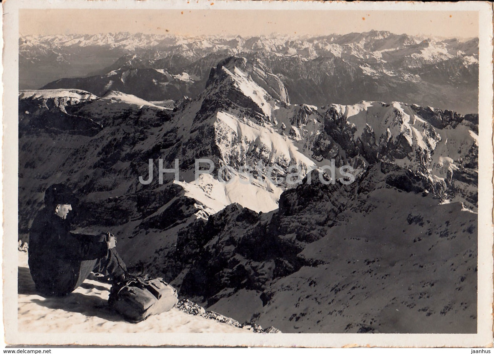 Santis - Ausblick gegen Lisengrat u Altmann - Tirol - Scesaplana - 645 - Berghotel Santis - 1944 - Switzerland - used - JH Postcards