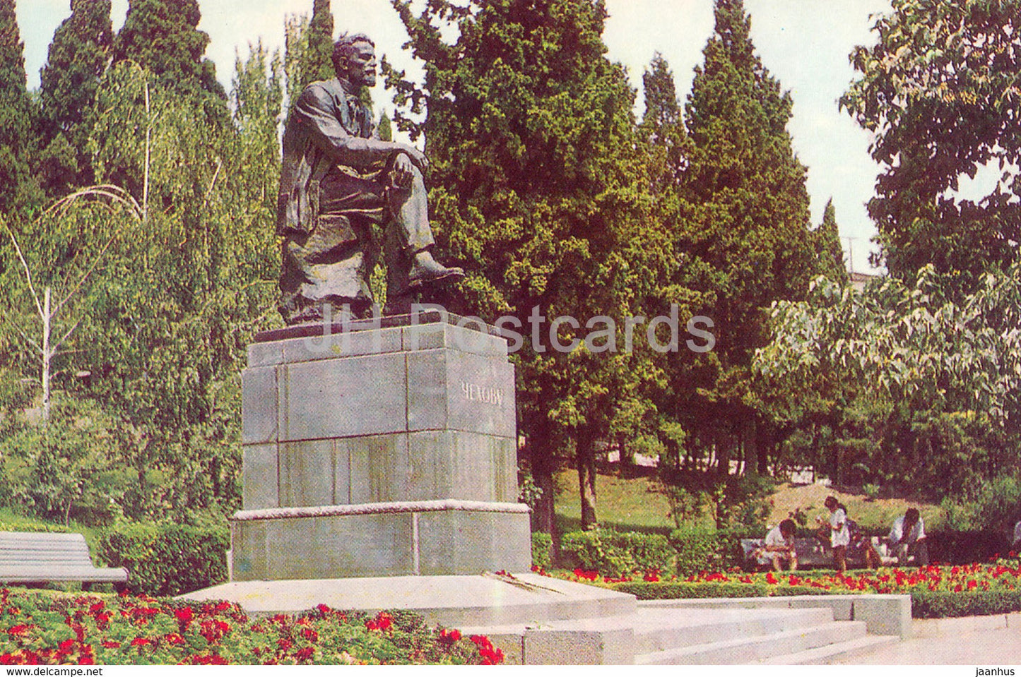 Yalta - Crimea - monument to Russian writer Chekhov - 1976 - Ukraine USSR - unused - JH Postcards